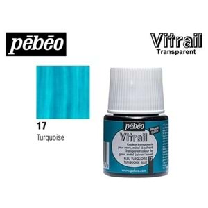 Pebeo Vitrail Solvent Bazlı Transparan Cam Boyası 45ml Turquoise Blue 17