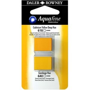 Daler Rowney Aquafine Sulu Boya Tablet 2 li Cadmium Yellow Deep Hue/Gamboge Hue