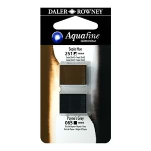 Daler Rowney Aquafine Sulu Boya Tablet 2’li Sepia Hue/Payne’s Grey