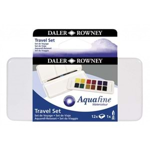 Daler Rowney Aquafine Seyahat Seti 12 Yarım Boy Plastik Kutu