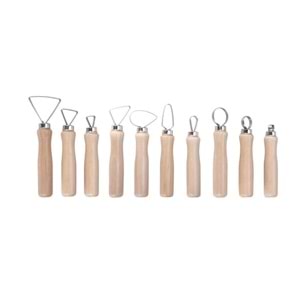 Art Tuval Seramik Dip Alma Seti Ahşap Sap 10’lu 15 cm G263