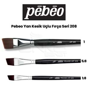 Pebeo Seri 208 Yan Kesik Sentetik Kıl Fırça No:1/8