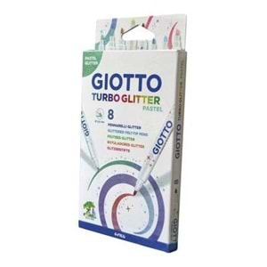 Giotto Turbo Glitter Simli Keçeli Kalem 8 Renk Pastel Tonlar