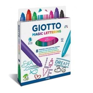 Giotto Turbo Magic Lettering Çift Çizgi Yazan Keçeli Kalem 8 Renk