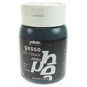 Pebeo Acrylic Black Gesso Studio Siyah Astar Boya 500 ml.