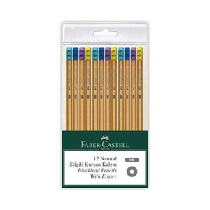 Faber-Castell Natural Silgili Kurşun Kalem 12'li