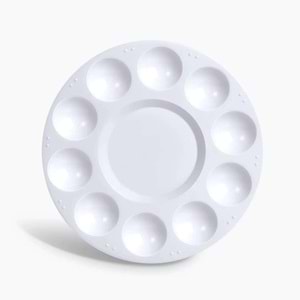 Art Tuval Plastik Yuvarlak Palet 10 Godeli 17cm F0071