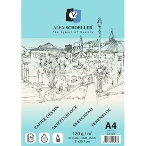 Alex Schoeller Spiralli Eskiz Defteri 120 gr. 40 yp. A4