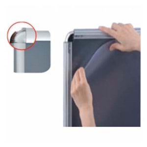 Ant Yazı A4 Alüminyum Açılır Kapanır Çerçeve, 25mm Rondo Köşe, 21x30 cm