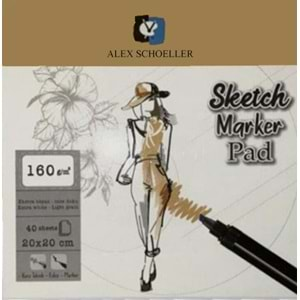 Alex Schoeller Sketch Marker Pad 20x20 cm 160 g 40 Yaprak