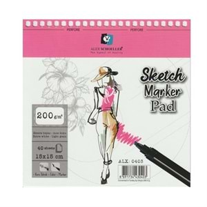 Alex Schoeller Sketch Marker Pad Spiralli 15x15 cm 200 gr 40 yp