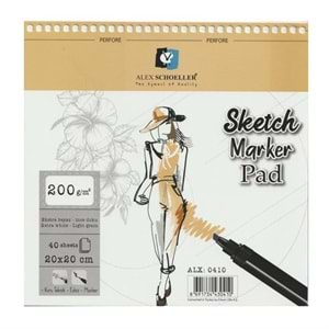 Alex Schoeller Sketch Marker Pad Spiralli 20x20 cm 200 gr 40 yp