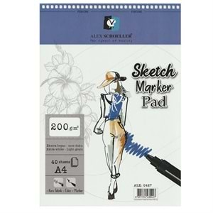 Alex Schoeller Sketch Marker Pad Spiralli A4 200 gr 40 yp