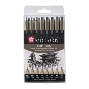 Sakura Pigma Micron Teknik Çizim Kalemi 8’li Set