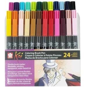 Sakura Koi Coloring Brush Pen 24 Renk Firça Uçlu Grafik Çizim Kalemi
