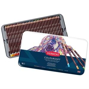 Derwent Coloursoft Pencils Yumuşak Kuruboya Kalemi 36'lı Teneke Kutu