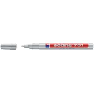 Edding 751 Çok Amaçlı Örtücü Boyama Dekorasyon Markörü 1-2 mm Gümüş Yaldız