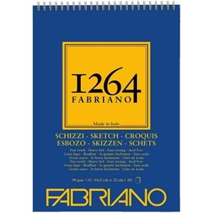 Fabriano 1264 Sketch Paper Eskiz Defteri 90 gr A5 60 yaprak Üstten Spiralli