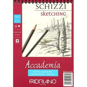 Fabriano Accademia Schizzi Üstten Spiralli Eskiz Defteri A5 120 g 50 Yaprak