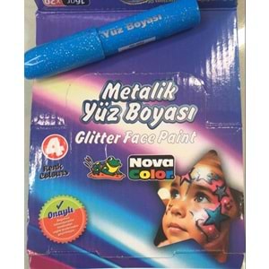 Nova Color Yüz Boyası Metalik Mavi Renk Yüz Boyası