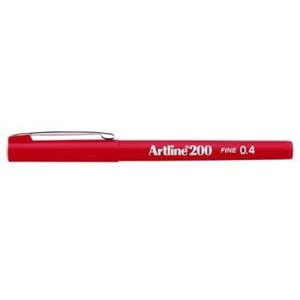 Artline 200 Fineliner 0.4mm İnce Uçlu Yazı ve Çizim Kalemi Kırmızı