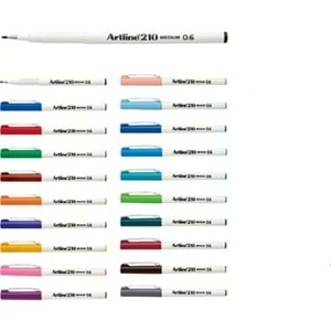 Artline 210 Fineliner 0.6mm Medıum 20 Renk Set