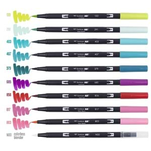 Tombow Dual Brush Pen Grafik Çizim Kalemi 401 Acqua