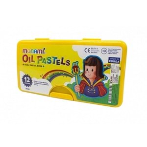 Monami Yağlı Pastel Boya 12 Renk Plastik Kutulu