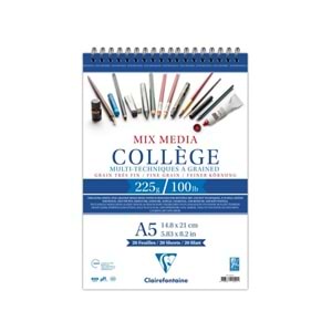 Clairefontaine College Mix Media A5 14,8x21,0cm 225gr 20Yp