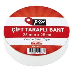 Pin Çift Taraflı Bant 25 mm x 25 mt