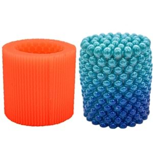 Boncuk Silindir Silikon Mum Kalıbı M-175