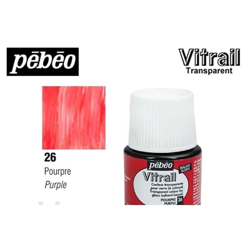 Pebeo Vitrail Solvent Bazlı Transparan Cam Boyası 45ml Purple 26