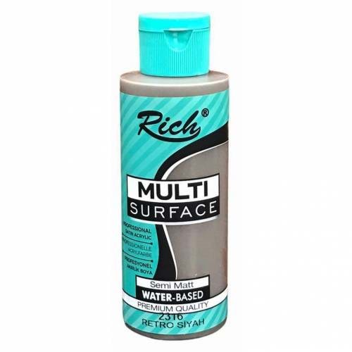 Rich Multi Surface Akrilik Boya 120ml 2316 Retro Siyah