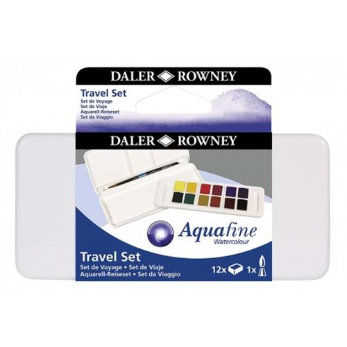 Daler Rowney Aquafine Seyahat Seti 12 Yarım Boy Plastik Kutu