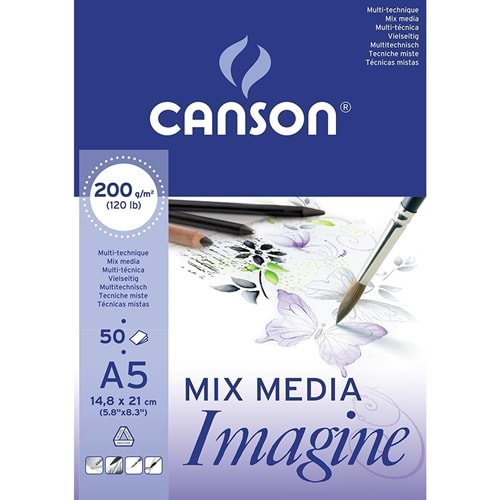 Canson Mix Media Imagine Resim Defteri A5 200 g 50 Yaprak N:6009