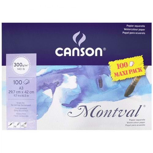 Canson Montval Sulu Boya Blok 24x32 cm 300 g 100 Yaprak