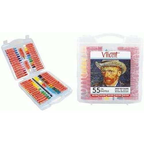 Vicent Oil Pastel 55li Set Plastik Kutu