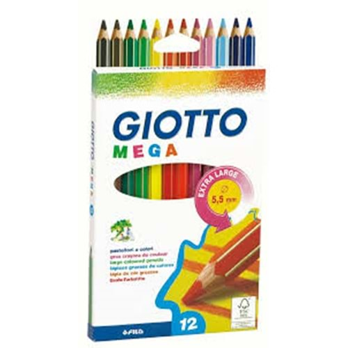 Giotto Mega Tri Jumbo Kuru Boya 12 Renk