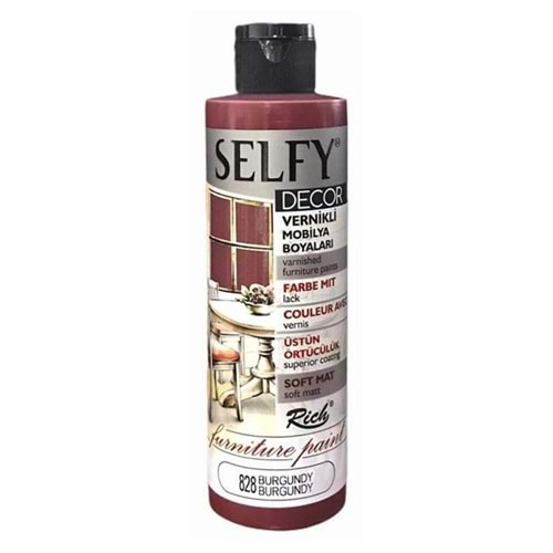 Rich Selfy Decor Vernikli Mobilya Boyası 240 cc Burgundy