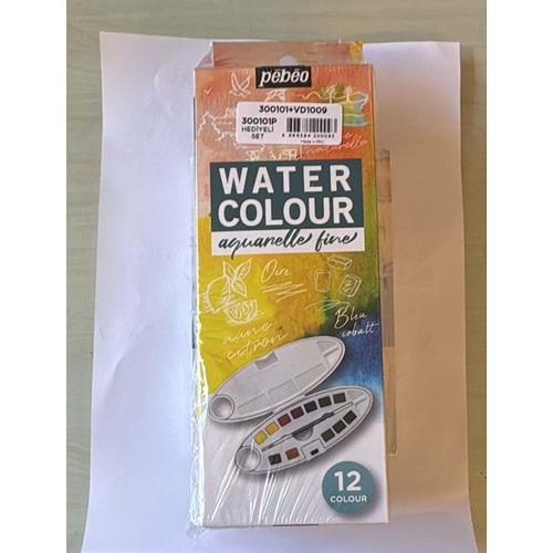 Pebeo Watercolor 12 li Set 300102+Van Dyck A6 VD1009 Suluboya Defter Hediyeli