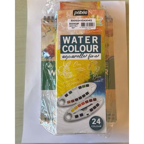 Pebeo Watercolor 24 lü Set 300102+Van Dyck A5 VD420412 Suluboya Defter Hediyeli