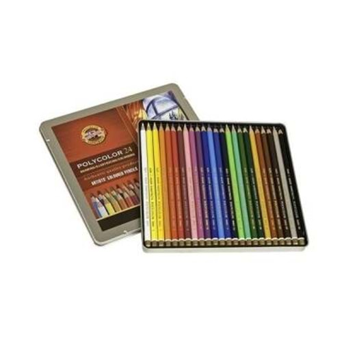 Koh-i Noor Polycolor Artist Kuru Boya Kalemi 24 Renk Metal Kutu