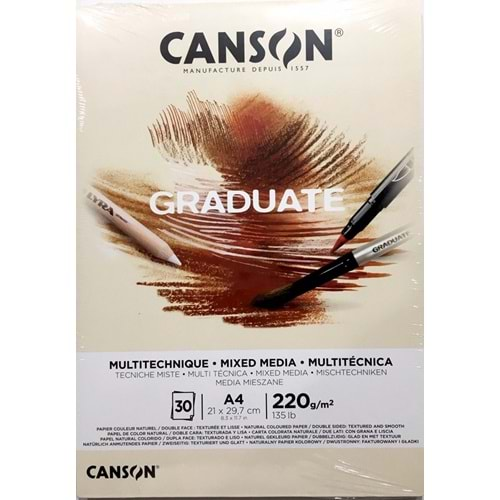 Canson Graduate Mixed Media A4 220 g 30 Yaprak