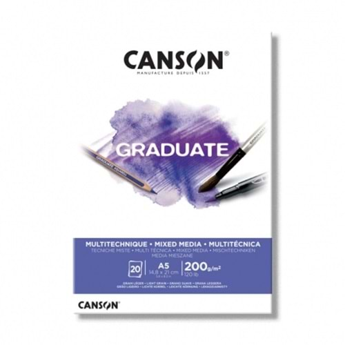 Canson Graduate Mixed Media White A5 200 g 20 Yaprak