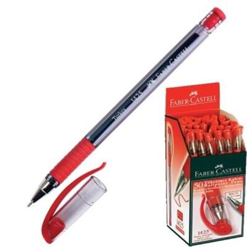 Faber Castell 1425 İğne Uçlu Tükenmez Kalem Kırmızı 50'li Kutu