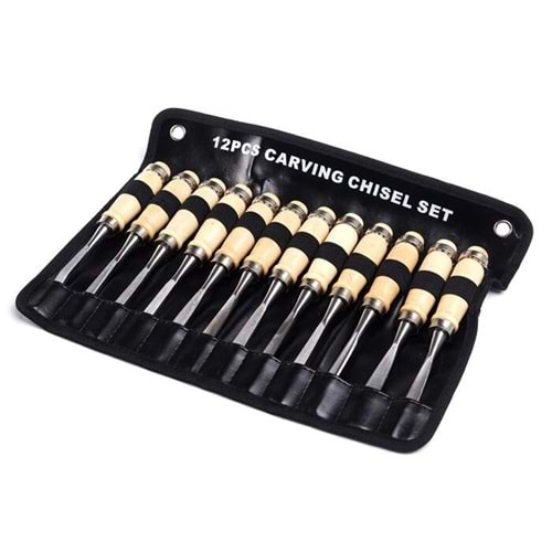 Art Tuval Çantalı Ahşap Oyma Seti 20 cm 12’li E0346