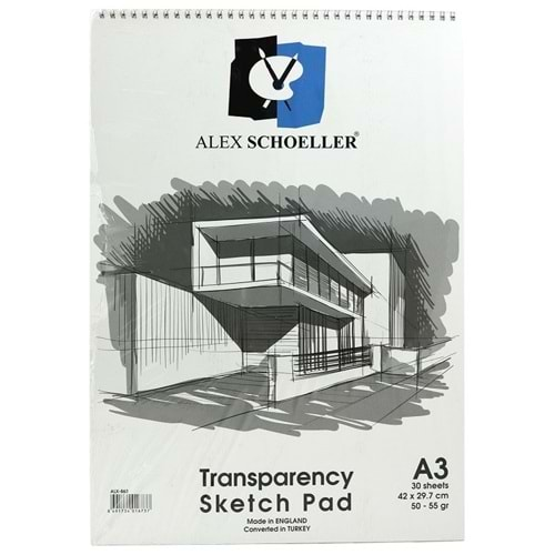 Alex Schoeller Transparency Sketch Pad Eskiz Bloğu 50/55 gr. A3