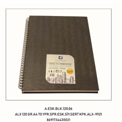 Alex Schoeller Sketch Book Eskiz Defteri A4 120 g 70 Yaprak