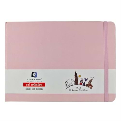 Alex Schoeller Art Collection Sketch Book Eskiz Defteri Pembe 140 g 21x14,8 cm 80 Yaprak9550