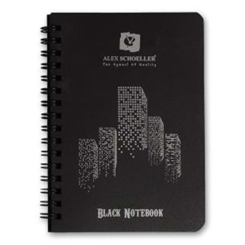 Alex Schoeller Black Notebook A5 Siyah Defter 120 gr. 60 yp. Spiralli